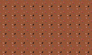 Farklı aksesuarlara sahip renkli arkaplan