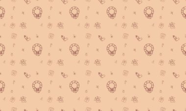 Farklı aksesuarlara sahip renkli arkaplan