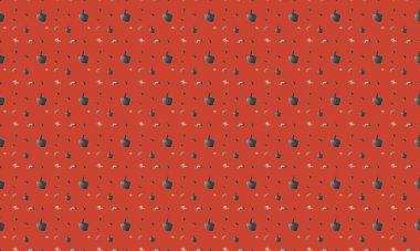 Farklı aksesuarlara sahip renkli arkaplan