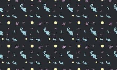 Farklı aksesuarlara sahip renkli arkaplan