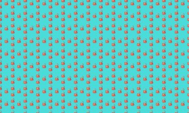 Farklı aksesuarlara sahip renkli arkaplan