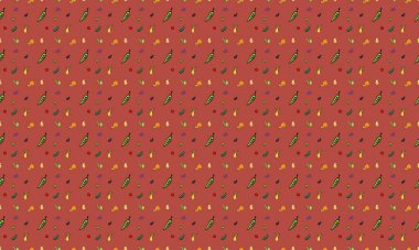 Farklı aksesuarlara sahip renkli arkaplan