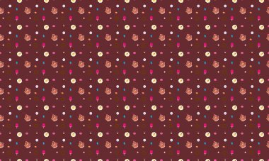 Farklı aksesuarlara sahip renkli arkaplan