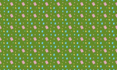 Farklı aksesuarlara sahip renkli arkaplan