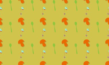 Farklı aksesuarlara sahip renkli arkaplan