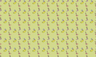 Farklı aksesuarlara sahip renkli arkaplan