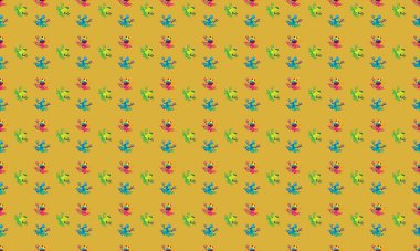 Farklı aksesuarlara sahip renkli arkaplan