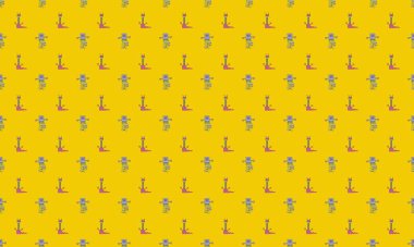 Farklı aksesuarlara sahip renkli arkaplan