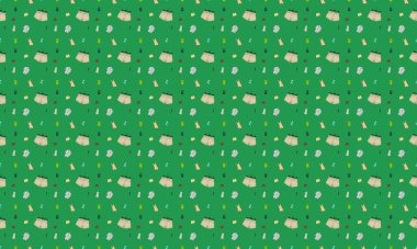 Farklı aksesuarlara sahip renkli arkaplan