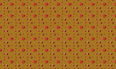 Farklı aksesuarlara sahip renkli arkaplan