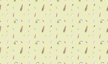 Farklı aksesuarlara sahip renkli arkaplan