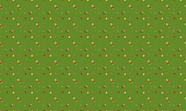 Farklı aksesuarlara sahip renkli arkaplan