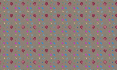 Farklı aksesuarlara sahip renkli arkaplan