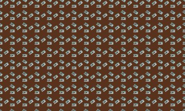 Farklı aksesuarlara sahip renkli arkaplan