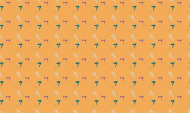 Farklı aksesuarlara sahip renkli arkaplan