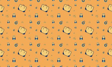 Farklı aksesuarlara sahip renkli arkaplan