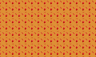 Farklı aksesuarlara sahip renkli arkaplan