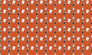 Farklı aksesuarlara sahip renkli arkaplan