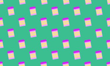 Farklı aksesuarlara sahip renkli arkaplan