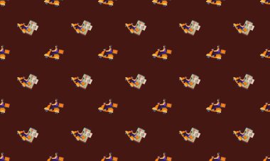 Farklı aksesuarlara sahip renkli arkaplan