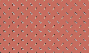 Farklı aksesuarlara sahip renkli arkaplan