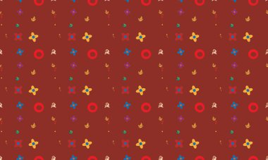 Farklı aksesuarlara sahip renkli arkaplan