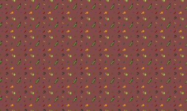 Farklı aksesuarlara sahip renkli arkaplan