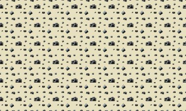 Farklı aksesuarlara sahip renkli arkaplan