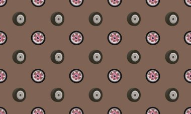 Farklı aksesuarlara sahip renkli arkaplan