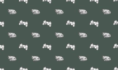 Farklı aksesuarlara sahip renkli arkaplan