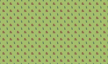 Farklı aksesuarlara sahip renkli arkaplan