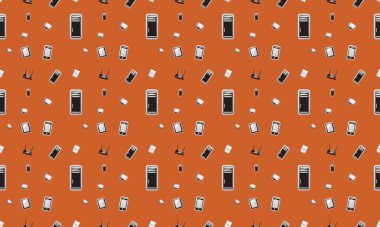 Farklı aksesuarlara sahip renkli arkaplan