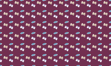 Farklı aksesuarlara sahip renkli arkaplan