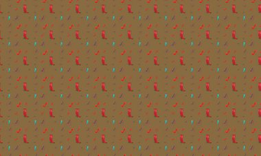 Farklı aksesuarlara sahip renkli arkaplan