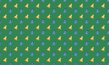 Farklı aksesuarlara sahip renkli arkaplan