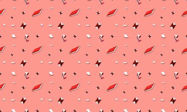 Farklı aksesuarlara sahip renkli arkaplan