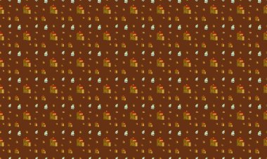 Farklı aksesuarlara sahip renkli arkaplan