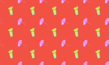 Farklı aksesuarlara sahip renkli arkaplan