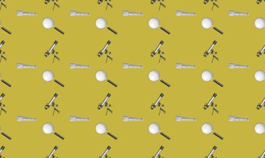 Farklı aksesuarlara sahip renkli arkaplan