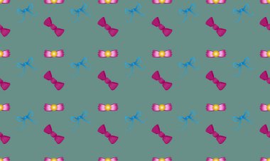 Farklı aksesuarlara sahip renkli arkaplan