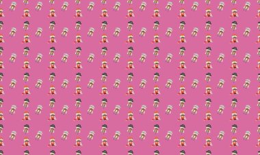 Farklı aksesuarlara sahip renkli arkaplan