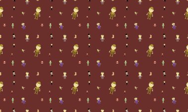 Farklı aksesuarlara sahip renkli arkaplan