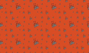 Farklı aksesuarlara sahip renkli arkaplan