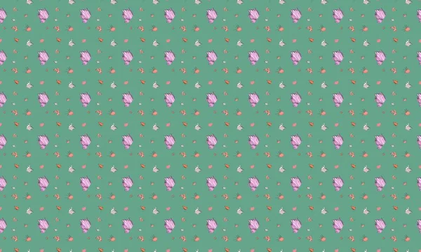 Farklı aksesuarlara sahip renkli arkaplan