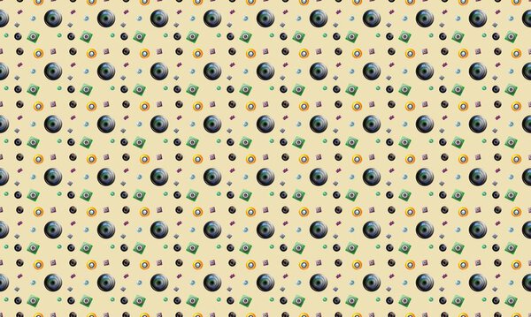 Цветной фон с различными аксессуарами