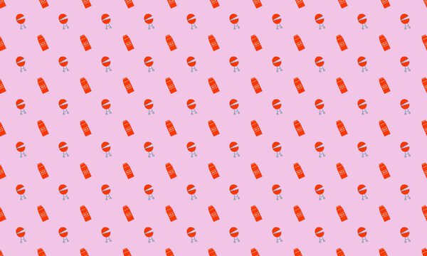 Colored background with different accessories