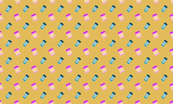 Farklı aksesuarlara sahip renkli arkaplan