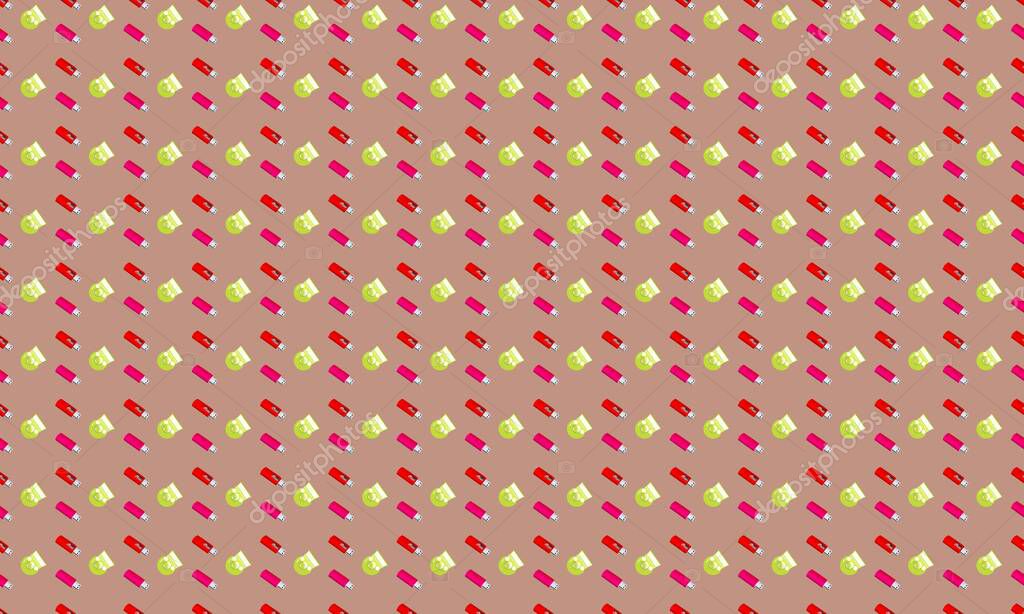 Colored background with different accessories