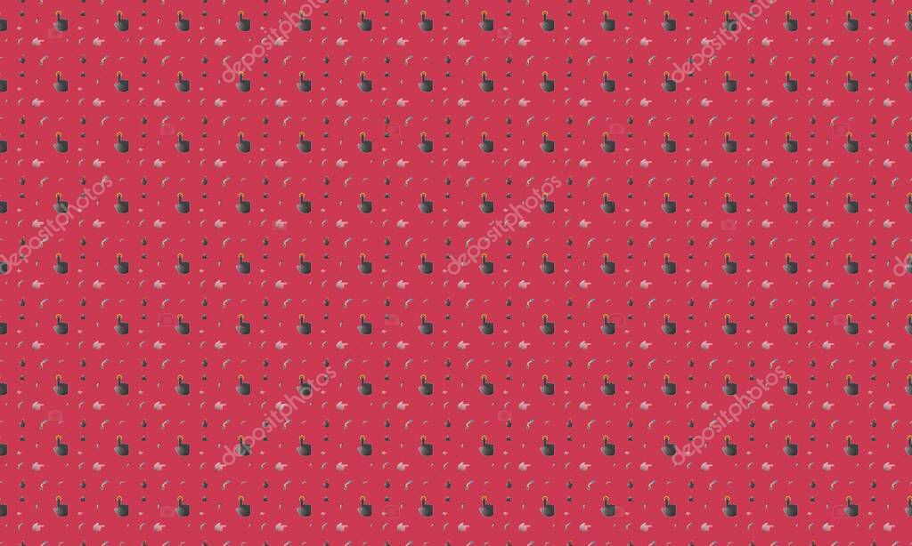 Colored background with different accessories