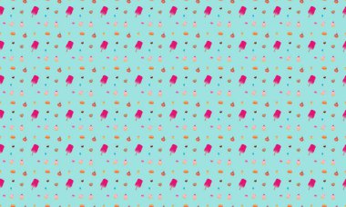 Farklı aksesuarlara sahip renkli arkaplan